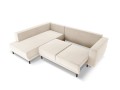 Sofa narożna Caro z funkcją spania velvet beżowa P/L