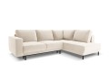 Sofa narożna Caro z funkcją spania velvet beżowa P/L