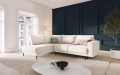 Sofa narożna Caro z funkcją spania velvet beżowa P/L