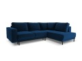 Sofa narożna Caro z funkcją spania velvet ciemnoniebieska  P/L