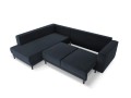 Sofa narożna Caro z funkcją spania velvet granatowa P/L