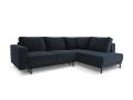 Sofa narożna Caro z funkcją spania velvet granatowa P/L