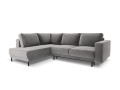 Sofa narożna Caro z funkcją spania velvet szara P/L