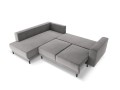 Sofa narożna Caro z funkcją spania velvet szara P/L
