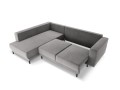Sofa narożna Caro z funkcją spania velvet szara P/L