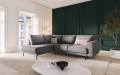 Sofa narożna Caro z funkcją spania velvet szara P/L