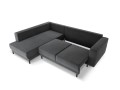 Sofa narożna Caro z funkcją spania velvet ciemnoszara P/L