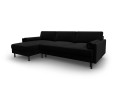 Sofa narożna Scott z funkcją spania czarna P/L