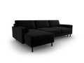 Sofa narożna Scott z funkcją spania czarna P/L