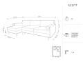 Sofa narożna Scott z funkcją spania czarna P/L