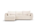 Sofa narożna 4-osobowa Kaelle z funkcją spania P/L szenil beżowa