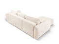Sofa narożna 4-osobowa Kaelle z funkcją spania P/L szenil beżowa