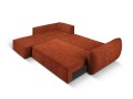 Sofa narożna 4-osobowa Kaelle z funkcją spania P/L szenil terakota