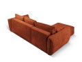 Sofa narożna 4-osobowa Kaelle z funkcją spania P/L szenil terakota