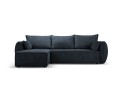 Sofa narożna 4-osobowa Kaelle z funkcją spania P/L szenil granatowa