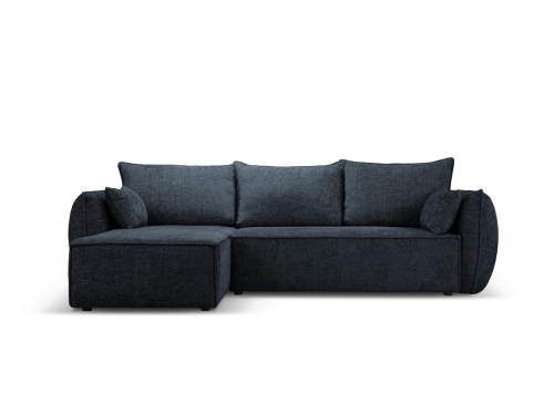 Sofa narożna 4-osobowa Kaelle z funkcją spania P/L szenil granatowa