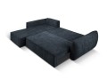 Sofa narożna 4-osobowa Kaelle z funkcją spania P/L szenil granatowa