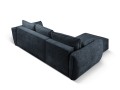 Sofa narożna 4-osobowa Kaelle z funkcją spania P/L szenil granatowa