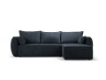 Sofa narożna 4-osobowa Kaelle z funkcją spania P/L szenil granatowa