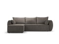 Sofa narożna 4-osobowa Kaelle z funkcją spania P/L szenil szara