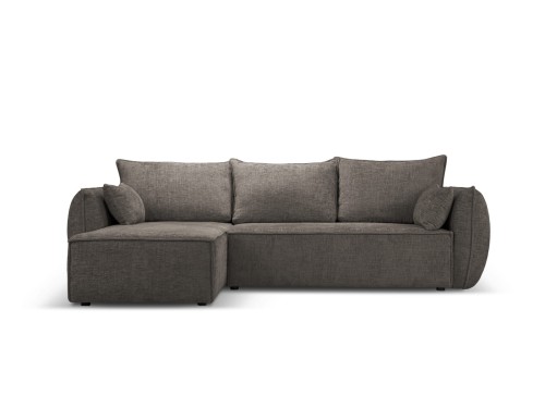 Sofa narożna 4-osobowa Kaelle z funkcją spania P/L szenil szara