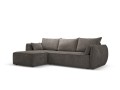 Sofa narożna 4-osobowa Kaelle z funkcją spania P/L szenil szara