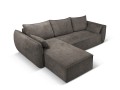 Sofa narożna 4-osobowa Kaelle z funkcją spania P/L szenil szara