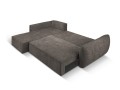 Sofa narożna 4-osobowa Kaelle z funkcją spania P/L szenil szara