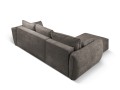 Sofa narożna 4-osobowa Kaelle z funkcją spania P/L szenil szara