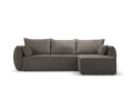 Sofa narożna 4-osobowa Kaelle z funkcją spania P/L szenil szara