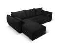 Sofa narożna 4-osobowa Kaelle z funkcją spania P/L szenil czarna