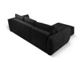 Sofa narożna 4-osobowa Kaelle z funkcją spania P/L szenil czarna