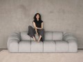 Sofa 4-osobowa Diana aksamit strukturalny szałwiowa