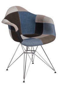 Krzesło P018 DAR patchwork niebiesko-szary