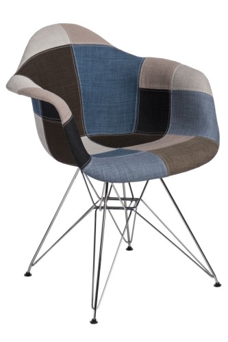 Krzesło P018 DAR patchwork niebiesko-szary