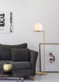 Lampa podłogowa HALM FLOOR - mosiądz, szkło