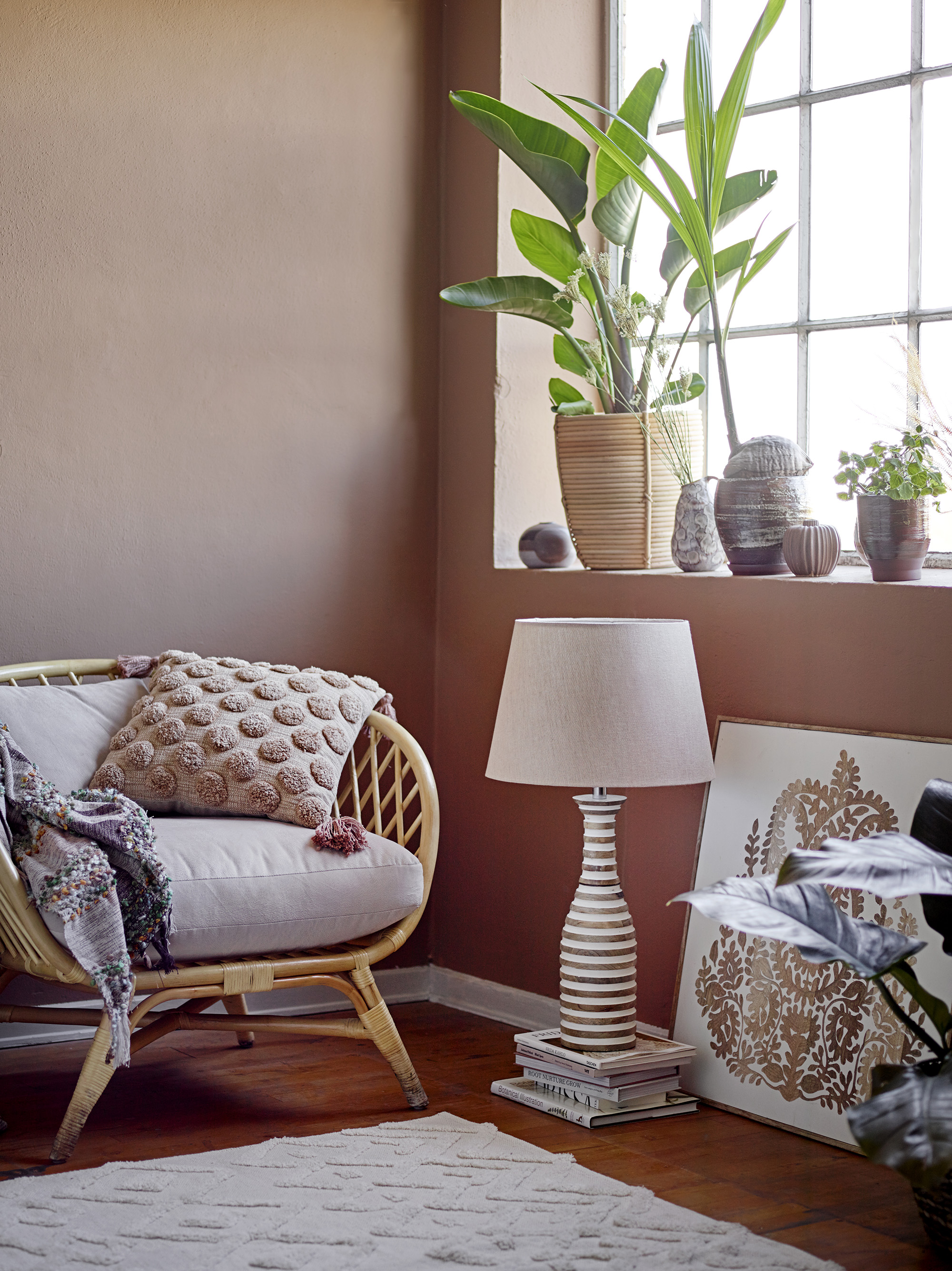 Rattanowy fotel wypoczynkowy z poduszką Natali