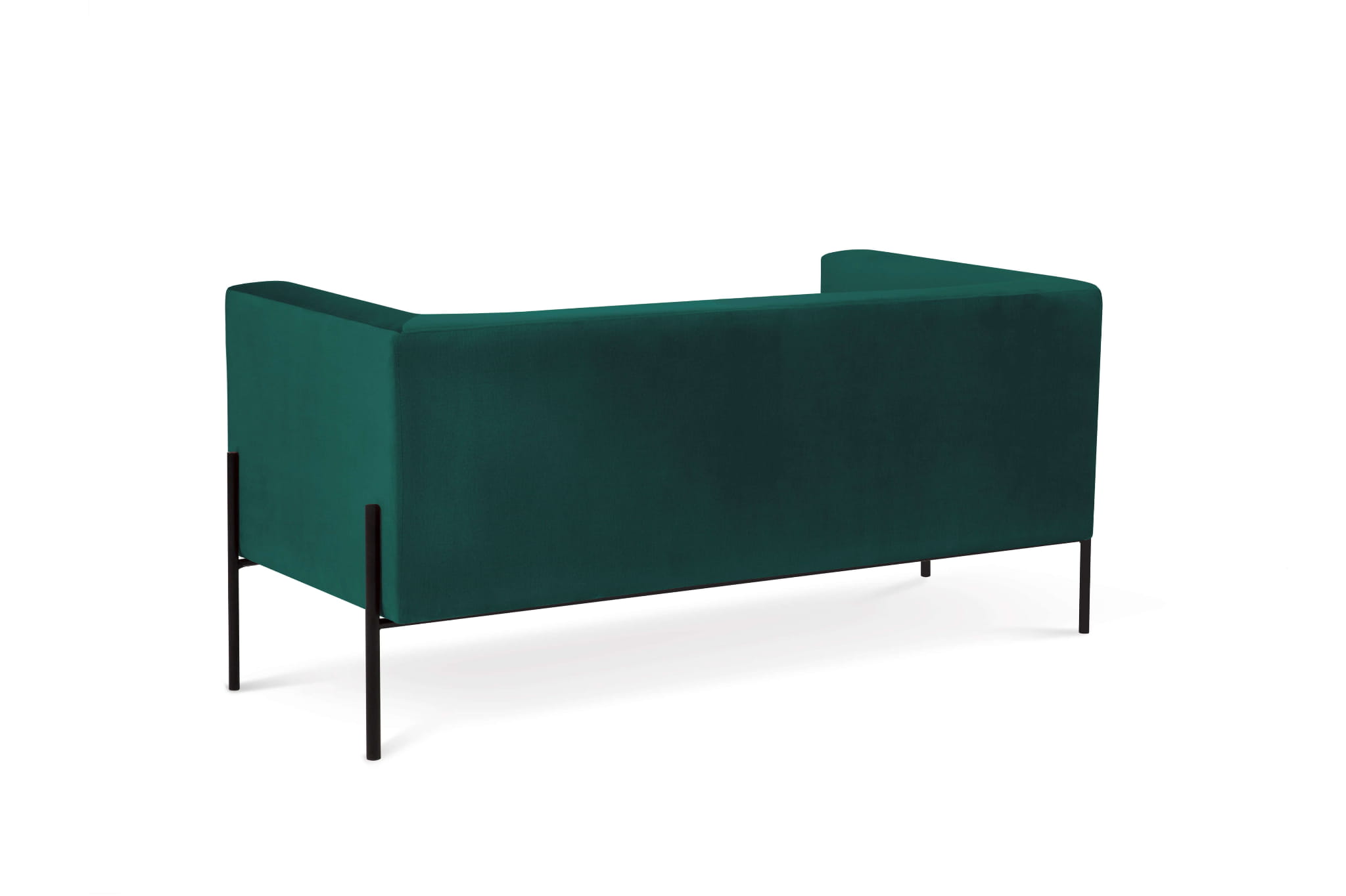 Dwuosobowa sofa Nina butelkowa zieleń aksamit na wysokich nogach ...